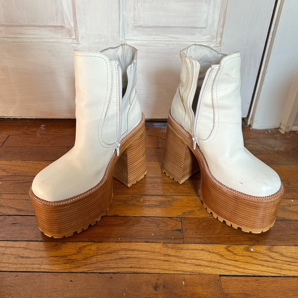 Jeffrey Campbell Critical Platform Bootie in White